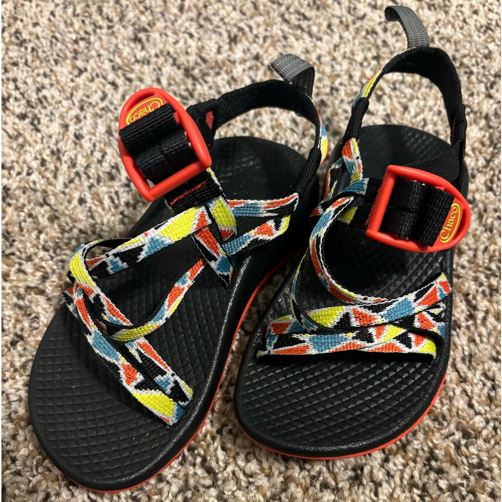 Chaco ZX/1 EcoTread Sandals – Unisex Kids 11 | Red/Yellow | Worn Once